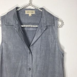 Cloth & Stone Sleeveless Button Front Shirt Dress